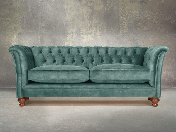 Darcy 3 Seat Chesterfield Sofa In Ocean Storm Vintage Velvet