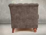 Darcy 3 Seat Chesterfield Sofa In Otter Vintage Velvet