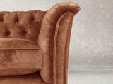 Darcy 4 Seat Chesterfield Sofa In Burnt Umber Vintage Velvet