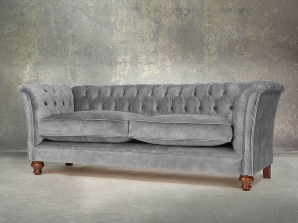 Darcy 4 Seat Chesterfield Sofa In Dove Vintage Velvet