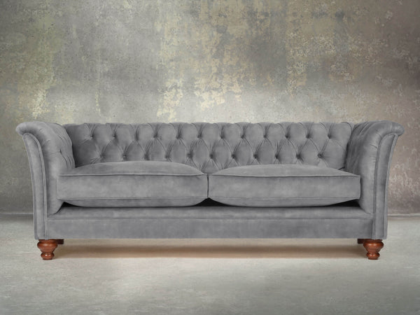 Darcy 4 Seat Chesterfield Sofa In Dove Vintage Velvet