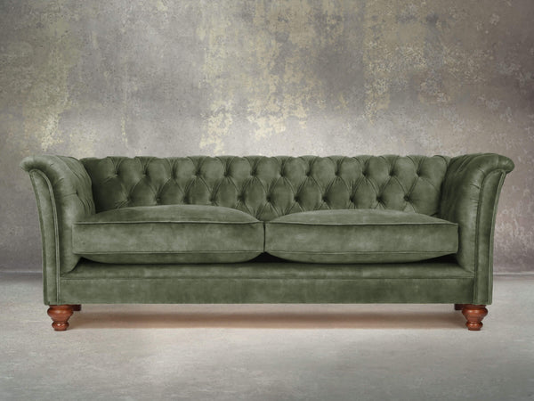 Darcy 4 Seat Chesterfield Sofa In Jade Vintage Velvet