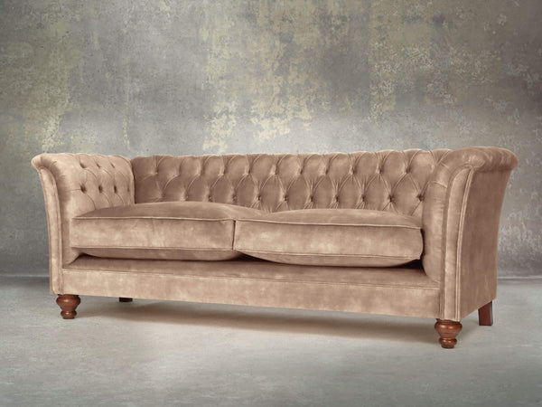 Darcy 4 Seat Chesterfield Sofa In Mocha Vintage Velvet