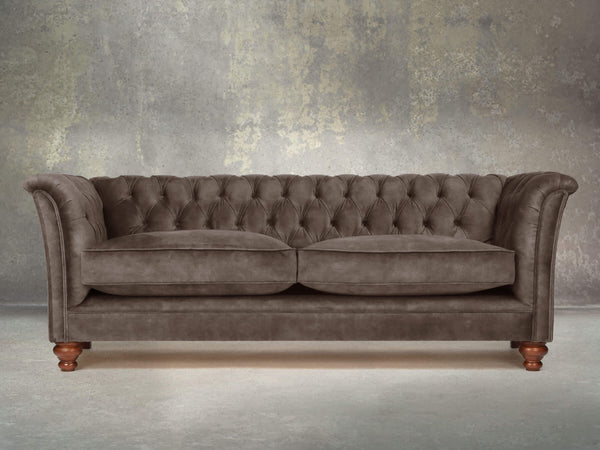 Darcy 4 Seat Chesterfield Sofa In Otter Vintage Velvet