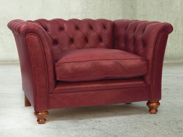 Darcy Chesterfield Chair In Cardinal Ol' School Leather