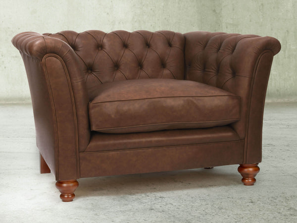 Darcy Chesterfield Chair In Hazelwood Ol' School Leather