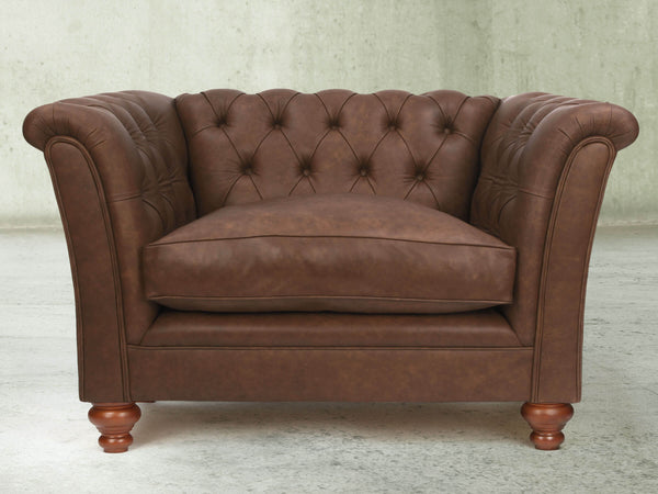 Darcy Chesterfield Chair In Hazelwood Ol' School Leather