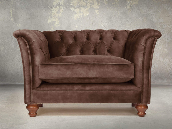 Darcy Chesterfield Chair In Hickory Vintage Velvet