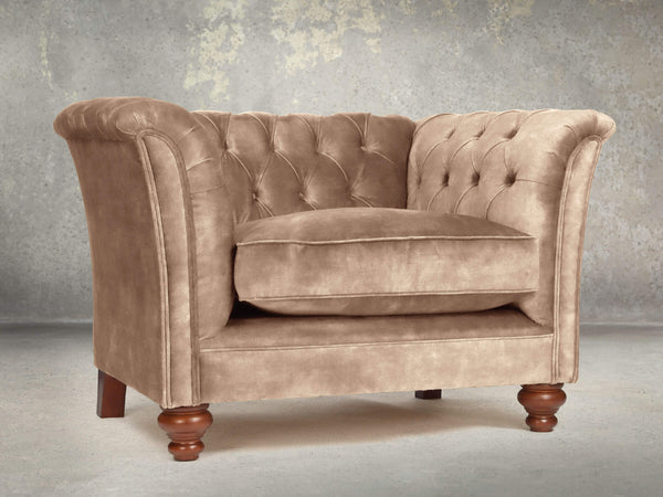 Darcy Chesterfield Chair In Mocha Vintage Velvet