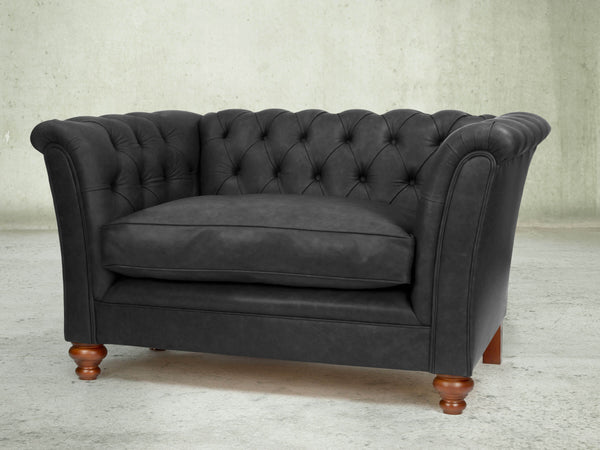 Darcy Chesterfield Snuggler In Coal Ol' School Leather