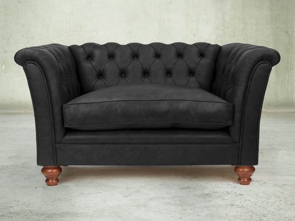 Darcy Chesterfield Snuggler In Coal Ol' School Leather