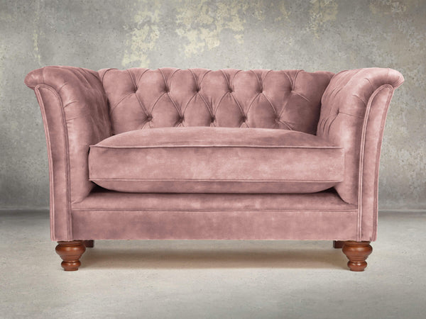 Darcy Chesterfield Snuggler In Dusky Pink Vintage Velvet