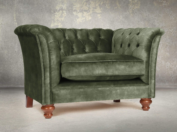 Darcy Chesterfield Snuggler In Jade Vintage Velvet