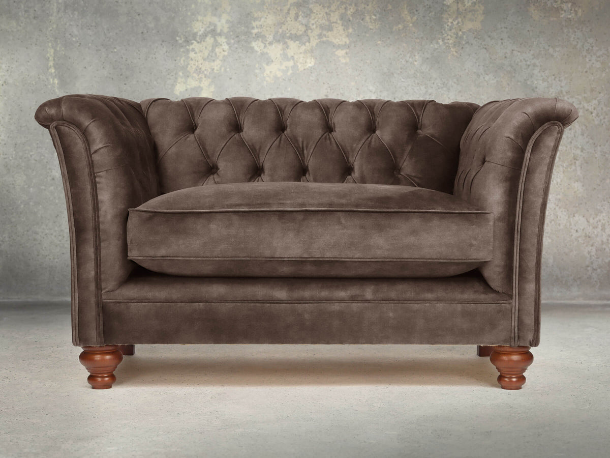 Darcy Seat Chesterfield Sofa In Otter Vintage Velvet