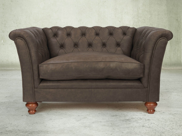 Darcy Chesterfield Snuggler In Pewter Ol' School Leather