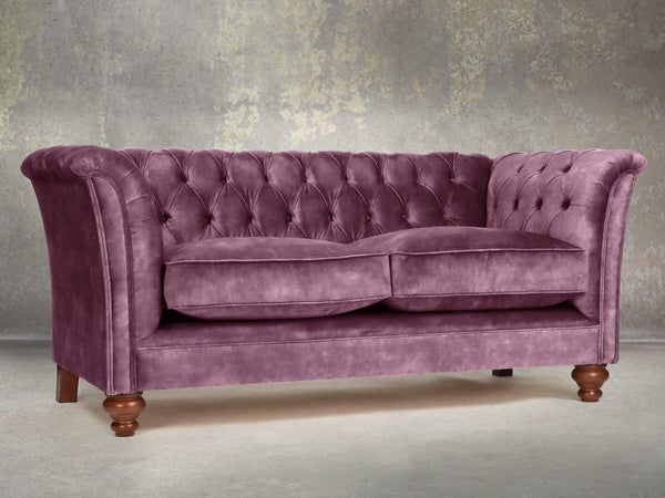 Darcy Snug 2 Seat Chesterfield Sofa In Imperial Vintage Velvet