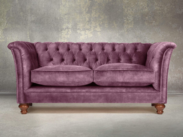 Darcy Snug 2 Seat Chesterfield Sofa In Imperial Vintage Velvet