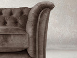 Darcy Snug 2 Seat Chesterfield Sofa In Otter Vintage Velvet