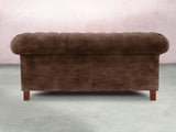 Elsa 2 Seat Chesterfield Sofa In Hickory Vintage Velvet