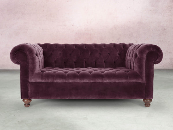 Elsa 2 Seat Chesterfield Sofa In Imperial Vintage Velvet