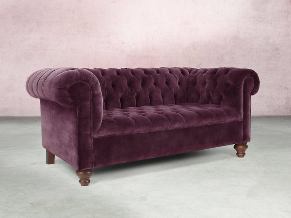 Elsa 2 Seat Chesterfield Sofa In Imperial Vintage Velvet