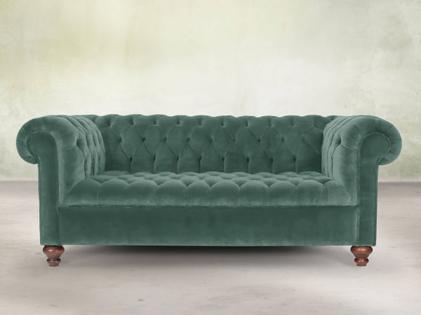 Elsa 3 Seat Chesterfield Sofa In Aqua Lush Velvet