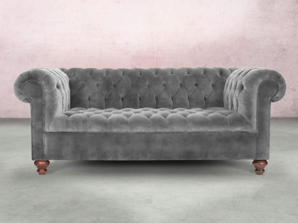 Elsa 3 Seat Chesterfield Sofa In Dove Vintage Velvet