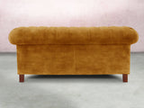 Elsa 3 Seat Chesterfield Sofa In Gold Vintage Velvet