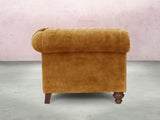 Elsa 3 Seat Chesterfield Sofa In Gold Vintage Velvet