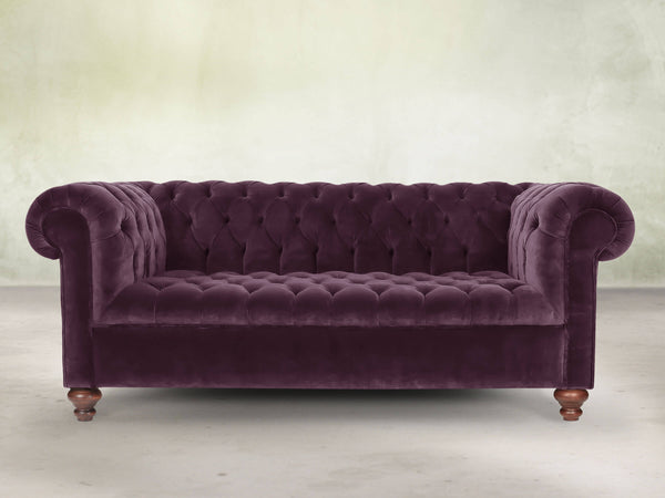 Elsa 3 Seat Chesterfield Sofa In Grape Lush Velvet