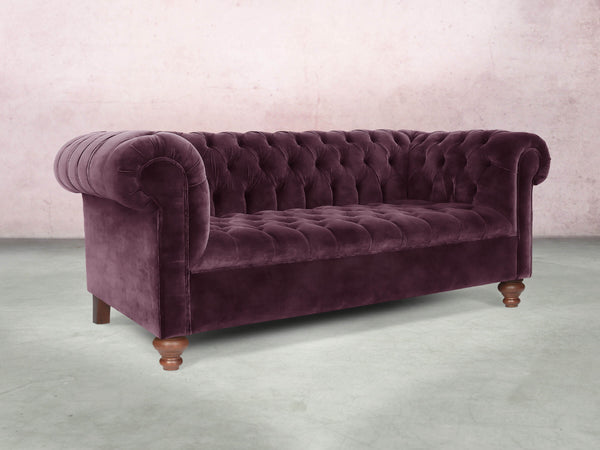 Elsa 3 Seat Chesterfield Sofa In Imperial Vintage Velvet