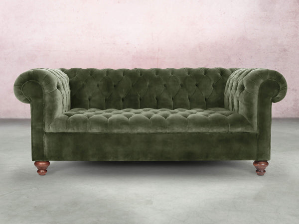 Elsa 3 Seat Chesterfield Sofa In Jade Vintage Velvet