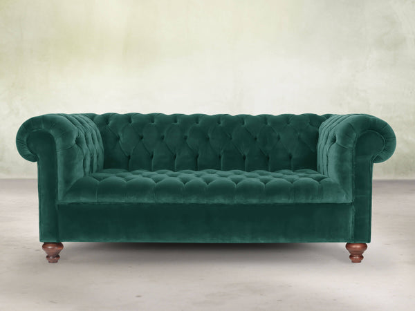 Elsa 3 Seat Chesterfield Sofa In Kingfisher Lush Velvet