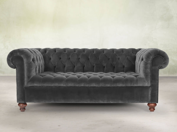 Elsa 3 Seat Chesterfield Sofa In Nickel Lush Velvet