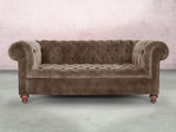 Elsa 3 Seat Chesterfield Sofa In Otter Vintage Velvet