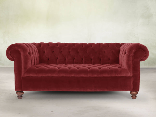 Elsa 3 Seat Chesterfield Sofa In Red Lush Velvet