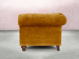 Elsa Bigger 3 Seat Chesterfield Sofa In Gold Vintage Velvet