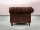 Elsa Bigger 3 Seat Chesterfield Sofa In Hickory Vintage Velvet