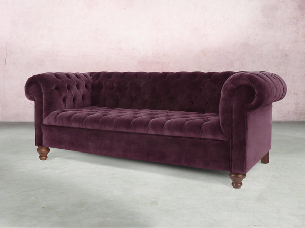 Elsa Bigger 3 Seat Chesterfield Sofa In Imperial Vintage Velvet