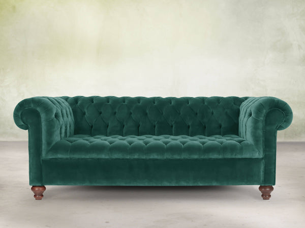 Elsa Bigger 3 Seat Chesterfield Sofa In Kingfisher Lush Velvet