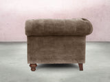 Elsa Bigger 3 Seat Chesterfield Sofa In Otter Vintage Velvet