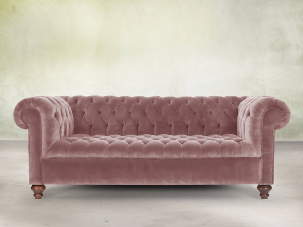 Elsa Bigger 3 Seat Chesterfield Sofa In Pink Lush Velvet