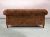 Elsa Snug 2 Seat Chesterfield Sofa In Burnt Umber Vintage Velvet