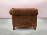 Elsa Snug 2 Seat Chesterfield Sofa In Burnt Umber Vintage Velvet