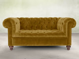 Elsa Snug 2 Seat Chesterfield Sofa In Golden Lush Velvet