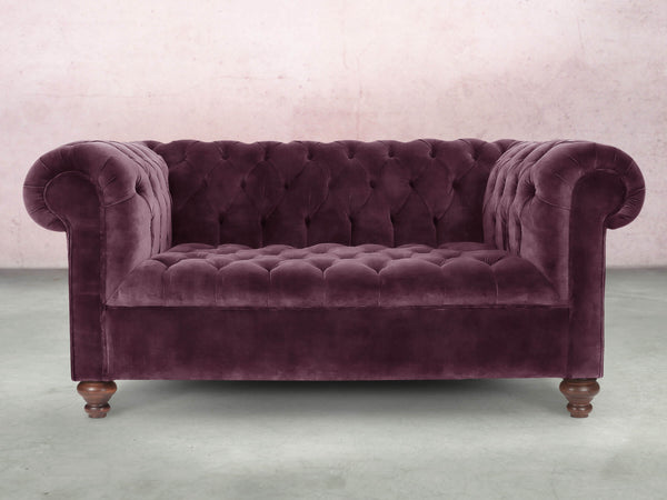 Elsa Snug 2 Seat Chesterfield Sofa In Imperial Vintage Velvet