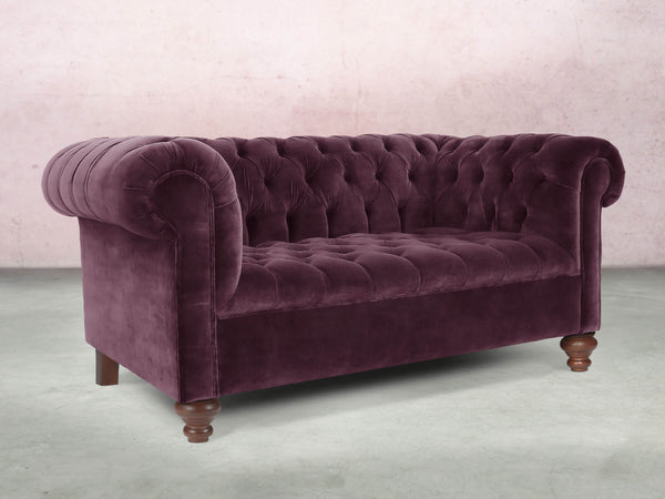 Elsa Snug 2 Seat Chesterfield Sofa In Imperial Vintage Velvet