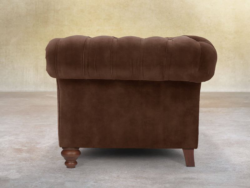 Flora 2 Seat Chesterfield Sofa In Hickory Vintage Velvet