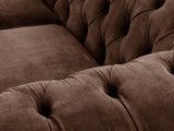 Flora 2 Seat Chesterfield Sofa In Hickory Vintage Velvet