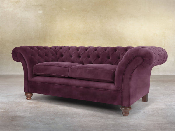 Flora 2 Seat Chesterfield Sofa In Imperial Vintage Velvet